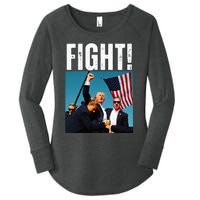 Trump Fight 2024 Trump Shot Fight Trump 2024 Women's Perfect Tri Tunic Long Sleeve Shirt