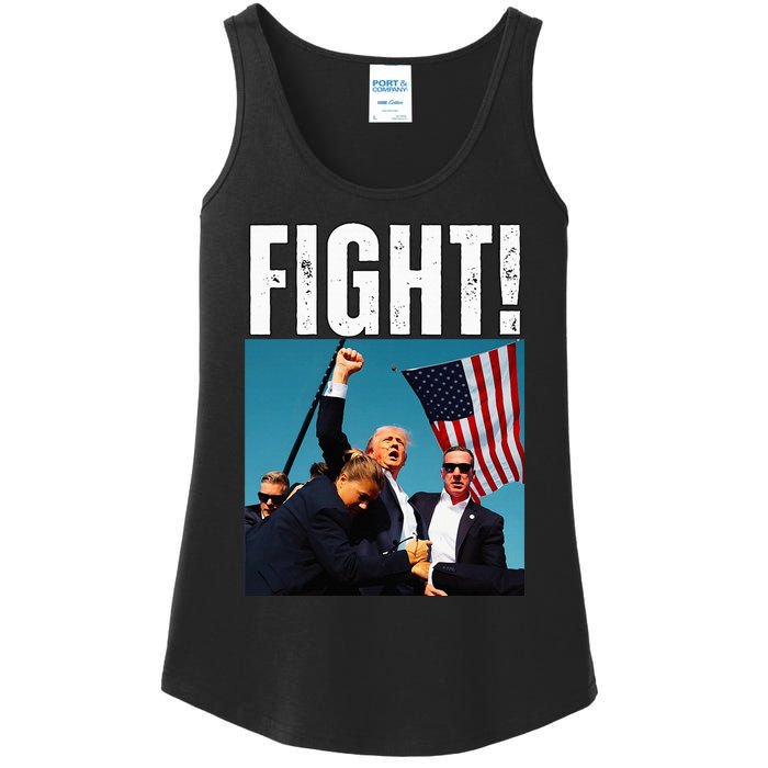 Trump Fight 2024 Trump Shot Fight Trump 2024 Ladies Essential Tank