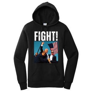 Trump Fight 2024 Trump Shot Fight Trump 2024 Women's Pullover Hoodie