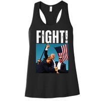 Trump Fight 2024 Trump Shot Fight Trump 2024 Women's Racerback Tank