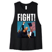 Trump Fight 2024 Trump Shot Fight Trump 2024 Women's Racerback Cropped Tank