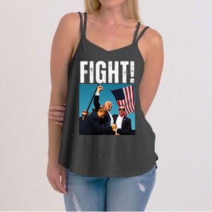 Trump Fight 2024 Trump Shot Fight Trump 2024 Women's Strappy Tank