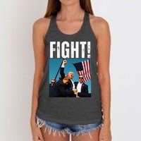 Trump Fight 2024 Trump Shot Fight Trump 2024 Women's Knotted Racerback Tank