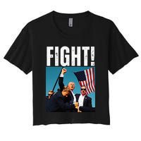 Trump Fight 2024 Trump Shot Fight Trump 2024 Women's Crop Top Tee