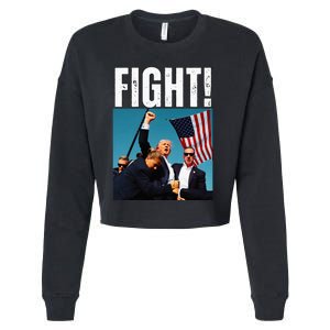 Trump Fight 2024 Trump Shot Fight Trump 2024 Cropped Pullover Crew