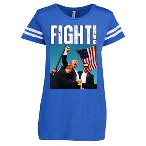 Trump Fight 2024 Trump Shot Fight Trump 2024 Enza Ladies Jersey Football T-Shirt