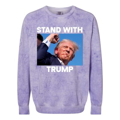 Trump Fight 2024 Trump Shot Fight Trump 2024 Colorblast Crewneck Sweatshirt