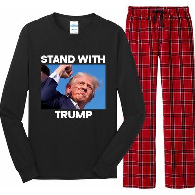 Trump Fight 2024 Trump Shot Fight Trump 2024 Long Sleeve Pajama Set