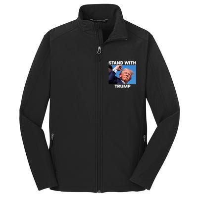 Trump Fight 2024 Trump Shot Fight Trump 2024 Core Soft Shell Jacket