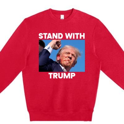 Trump Fight 2024 Trump Shot Fight Trump 2024 Premium Crewneck Sweatshirt