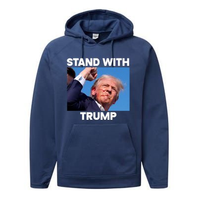 Trump Fight 2024 Trump Shot Fight Trump 2024 Performance Fleece Hoodie