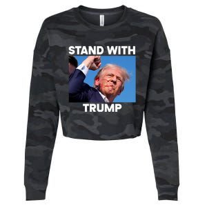 Trump Fight 2024 Trump Shot Fight Trump 2024 Cropped Pullover Crew