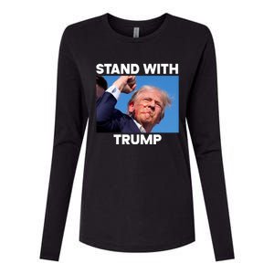 Trump Fight 2024 Trump Shot Fight Trump 2024 Womens Cotton Relaxed Long Sleeve T-Shirt