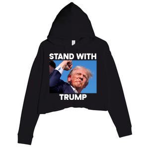 Trump Fight 2024 Trump Shot Fight Trump 2024 Crop Fleece Hoodie