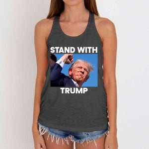 Trump Fight 2024 Trump Shot Fight Trump 2024 Women's Knotted Racerback Tank