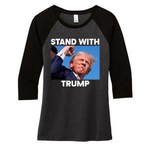 Trump Fight 2024 Trump Shot Fight Trump 2024 Women's Tri-Blend 3/4-Sleeve Raglan Shirt