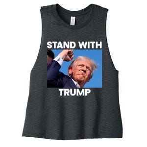 Trump Fight 2024 Trump Shot Fight Trump 2024 Women's Racerback Cropped Tank