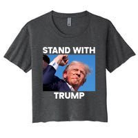 Trump Fight 2024 Trump Shot Fight Trump 2024 Women's Crop Top Tee