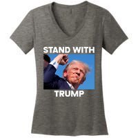 Trump Fight 2024 Trump Shot Fight Trump 2024 Women's V-Neck T-Shirt