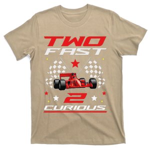 Two Fast 2 Curious Birthday Decorations 2nd Bday Funny Gift T-Shirt