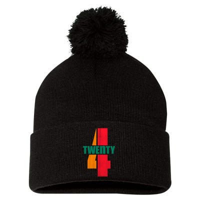 Twenty Four 24 Spoof Birthday Logo Pom Pom 12in Knit Beanie