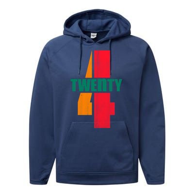 Twenty Four 24 Spoof Birthday Logo Performance Fleece Hoodie