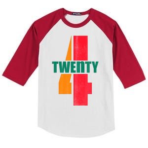 Twenty Four 24 Spoof Birthday Logo Kids Colorblock Raglan Jersey