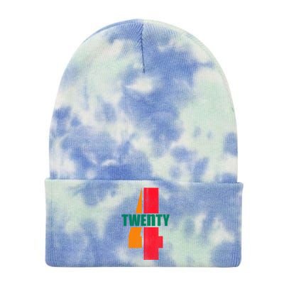 Twenty Four 24 Spoof Birthday Logo Tie Dye 12in Knit Beanie