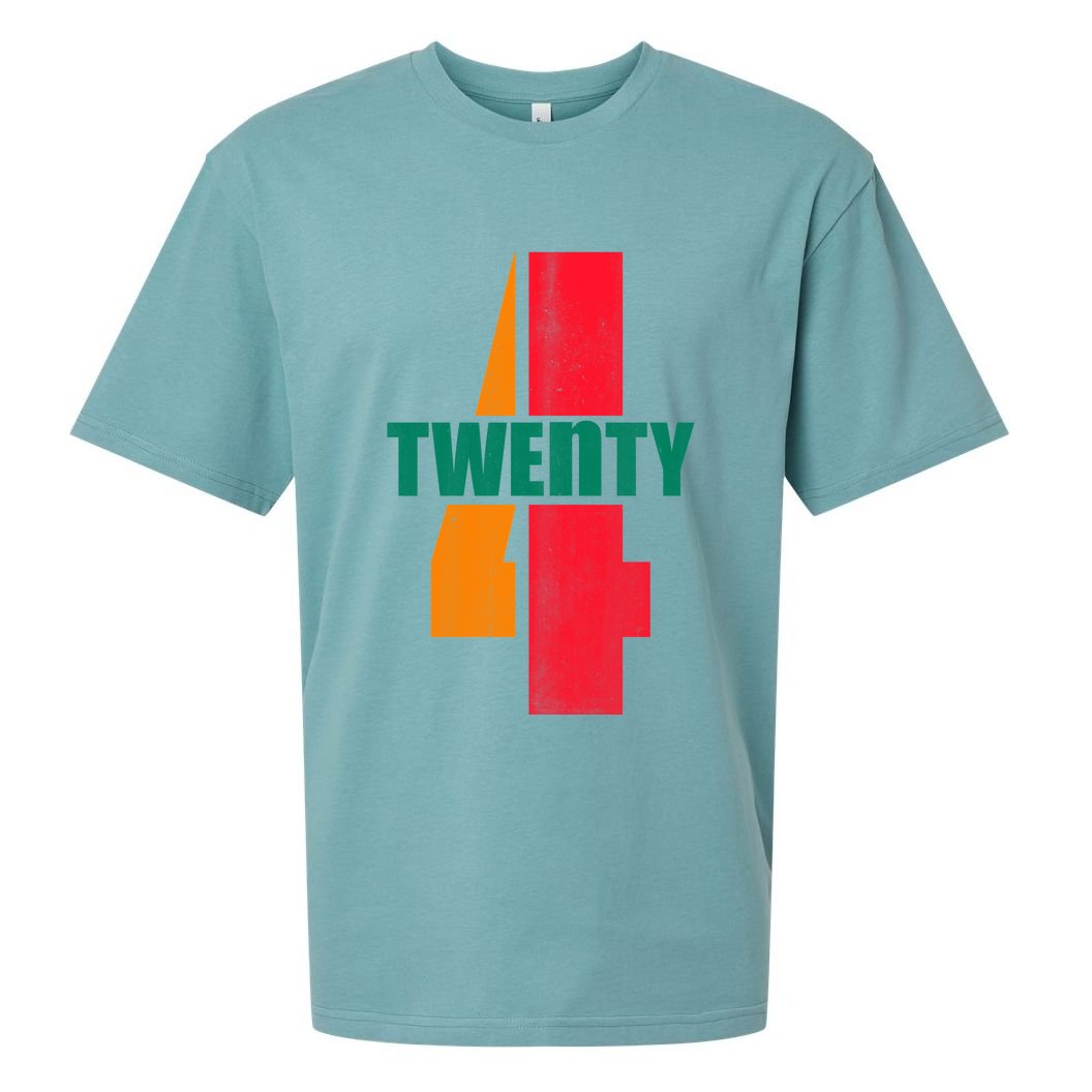 Twenty Four 24 Spoof Birthday Logo Sueded Cloud Jersey T-Shirt