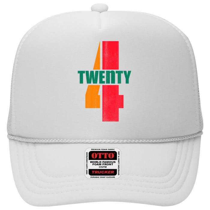 Twenty Four 24 Spoof Birthday Logo High Crown Mesh Back Trucker Hat