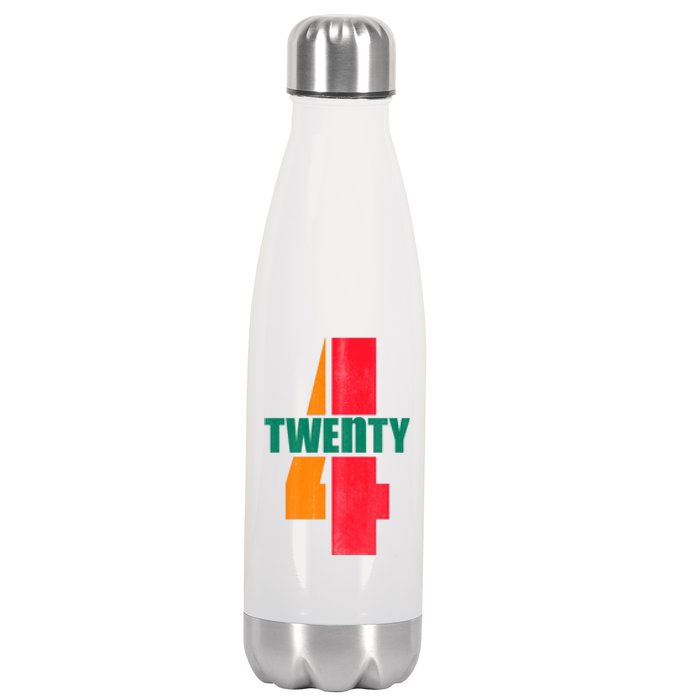 Twenty Four 24 Spoof Birthday Logo Stainless Steel Insulated Water Bottle