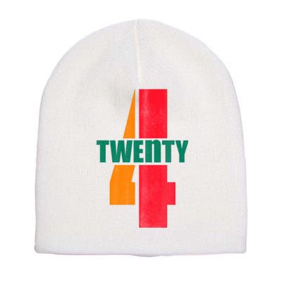 Twenty Four 24 Spoof Birthday Logo Short Acrylic Beanie