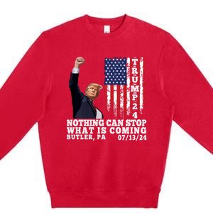 Trump Fight 2024 Butler Pennsylvania Assasination Attempt Premium Crewneck Sweatshirt