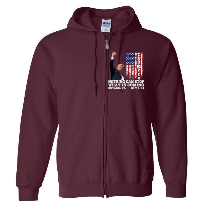 Trump Fight 2024 Butler Pennsylvania Assasination Attempt Full Zip Hoodie