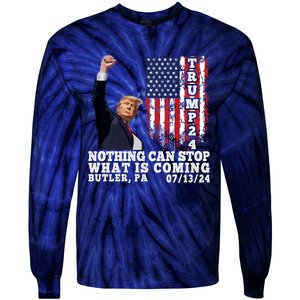 Trump Fight 2024 Butler Pennsylvania Assasination Attempt Tie-Dye Long Sleeve Shirt