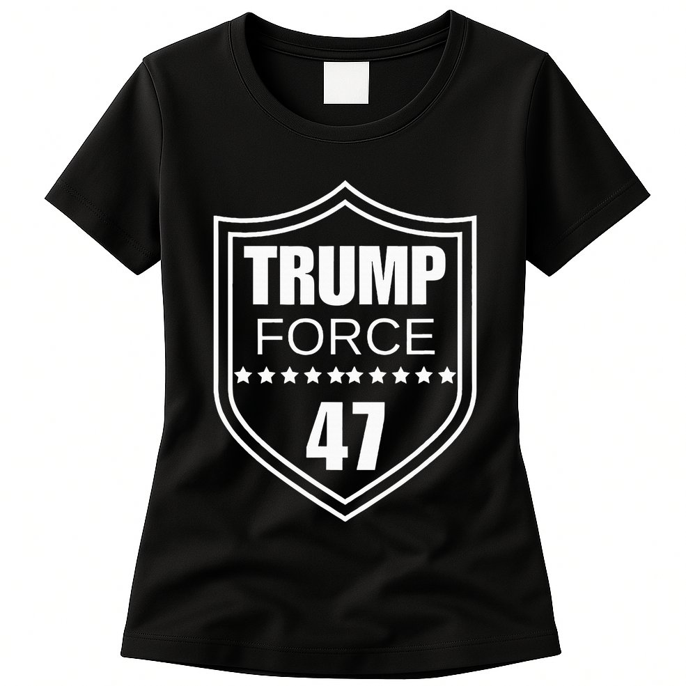 Trump Force 47 Ultra Maga More Than Ever Never Surrender Usa Womens T-Shirt