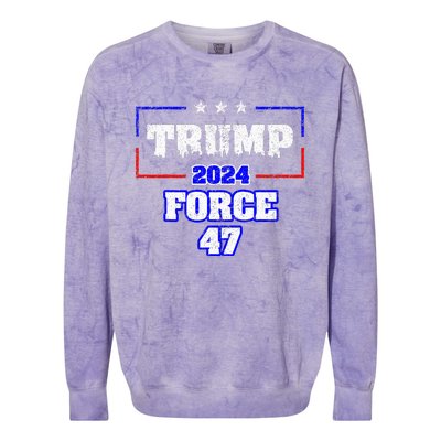 Trump Force 47 Trump 2024 HeS Back Vote Trump Colorblast Crewneck Sweatshirt