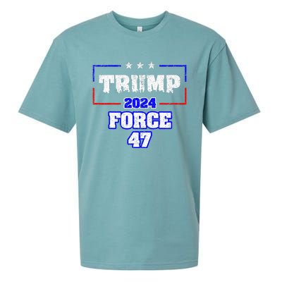 Trump Force 47 Trump 2024 HeS Back Vote Trump Sueded Cloud Jersey T-Shirt