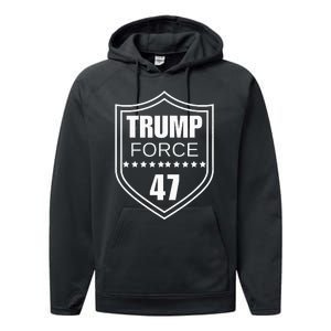 Trump Force 47 Ultra Maga More Than Ever Never Surrender Usa Performance Fleece Hoodie