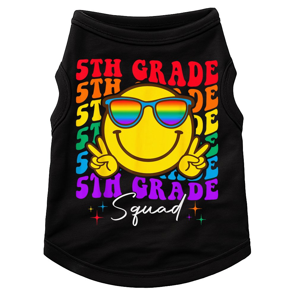 Team Fifth 5th Grade Squad Teacher Boy Girls Back To School Doggie Tank