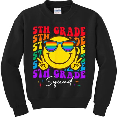 Team Fifth 5th Grade Squad Teacher Boy Girls Back To School Kids Sweatshirt