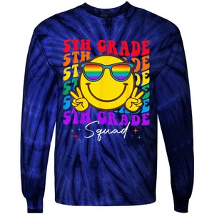 Team Fifth 5th Grade Squad Teacher Boy Girls Back To School Tie-Dye Long Sleeve Shirt