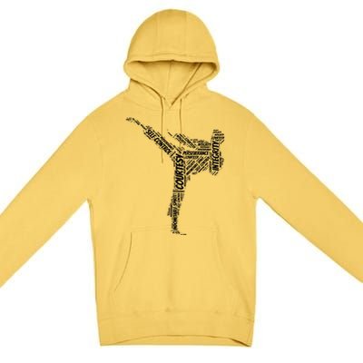 Taekwondo Fighter 5 Tenets Of TKD Martial Arts Premium Pullover Hoodie