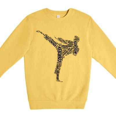 Taekwondo Fighter 5 Tenets Of TKD Martial Arts Premium Crewneck Sweatshirt