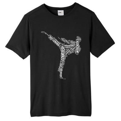 Taekwondo Fighter 5 Tenets Of TKD Martial Arts Tall Fusion ChromaSoft Performance T-Shirt