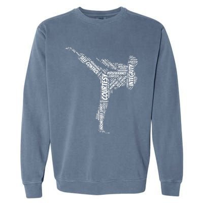 Taekwondo Fighter 5 Tenets Of TKD Martial Arts Garment-Dyed Sweatshirt