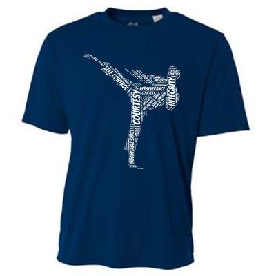 Taekwondo Fighter 5 Tenets Of TKD Martial Arts Cooling Performance Crew T-Shirt