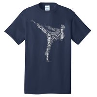 Taekwondo Fighter 5 Tenets Of TKD Martial Arts Tall T-Shirt