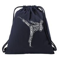 Taekwondo Fighter 5 Tenets Of TKD Martial Arts Drawstring Bag