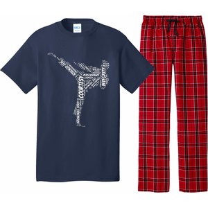 Taekwondo Fighter 5 Tenets Of TKD Martial Arts Pajama Set